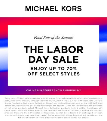 michael kors labor day sale