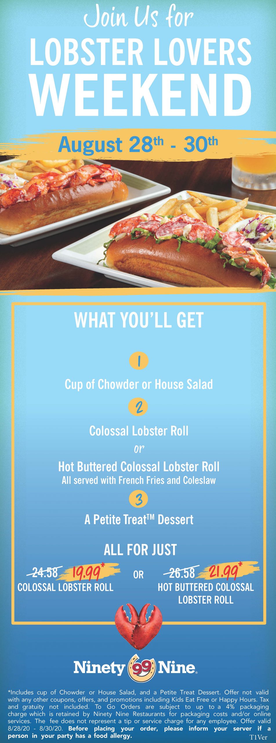 Lobster Lovers Weekend at 99 Restaurant! Holyoke Mall