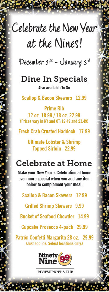 Celebrate New Years at 99 Restaurant