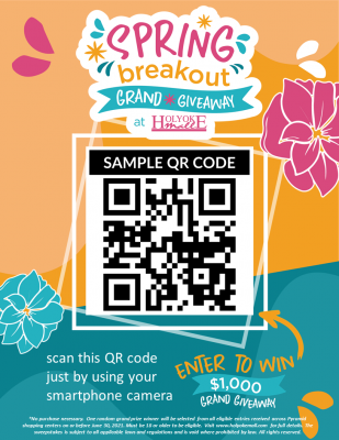 Revised Springbreakout sign with Fake QR Code Holyoke