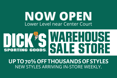 Click to learn more about Dick's Warehouse Sale Store, now open on the lower level in Center Court