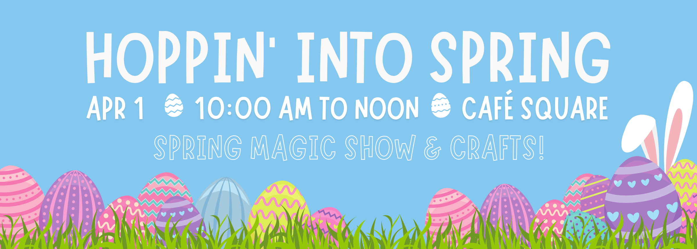 Hoppin into spring witho button Website Slider 2400 × 860 px