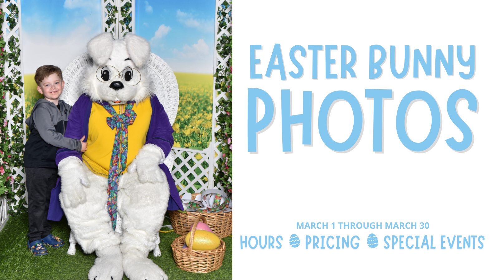 Photos with the Easter Bunny at Holyoke Mall
