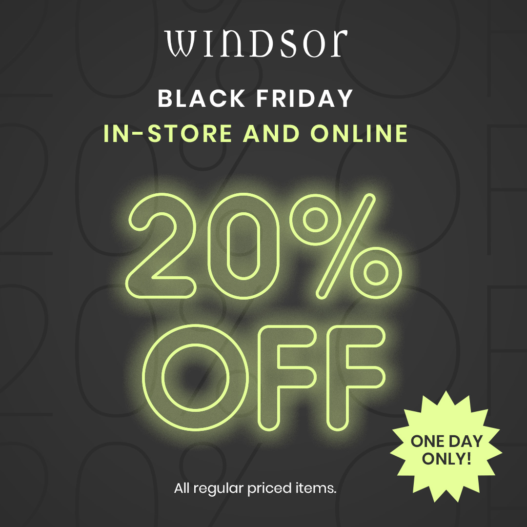 SALE Static Social Square with Windsor Logo 11.29 Black Friday 20 Off Social 1080x1080
