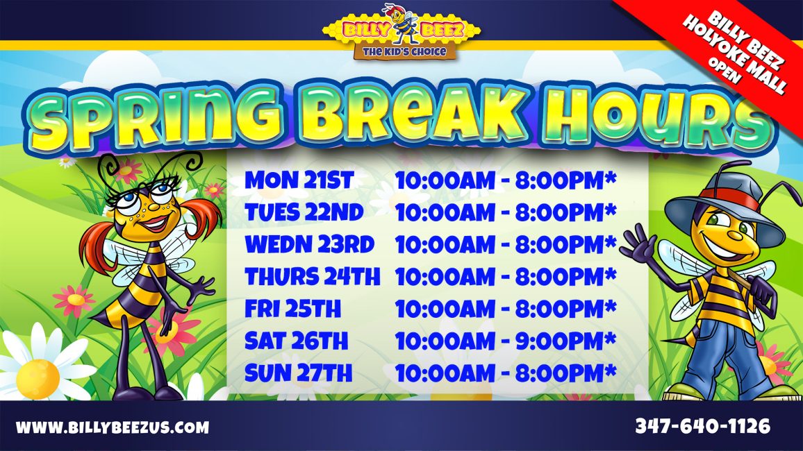 2025 Spring Break Hours TV Screen HOLY