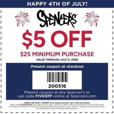 Spencers July 4th Coupon 07.02